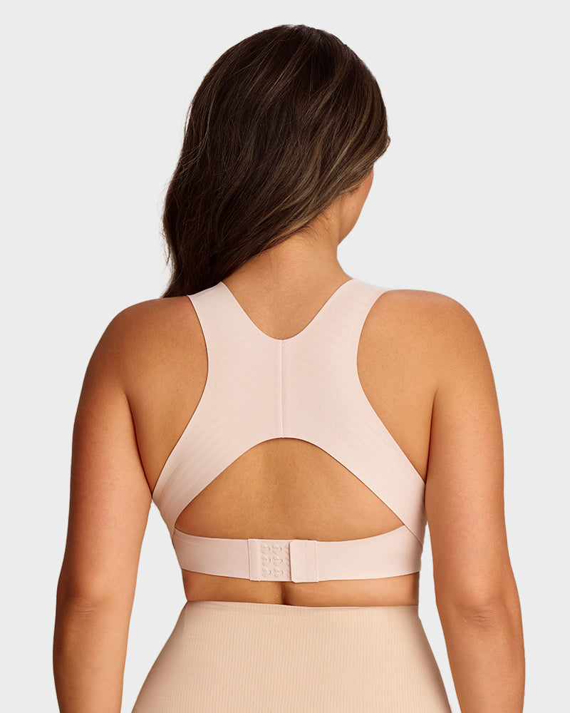 Front Closure Cross-Back Wireless Posture Bra